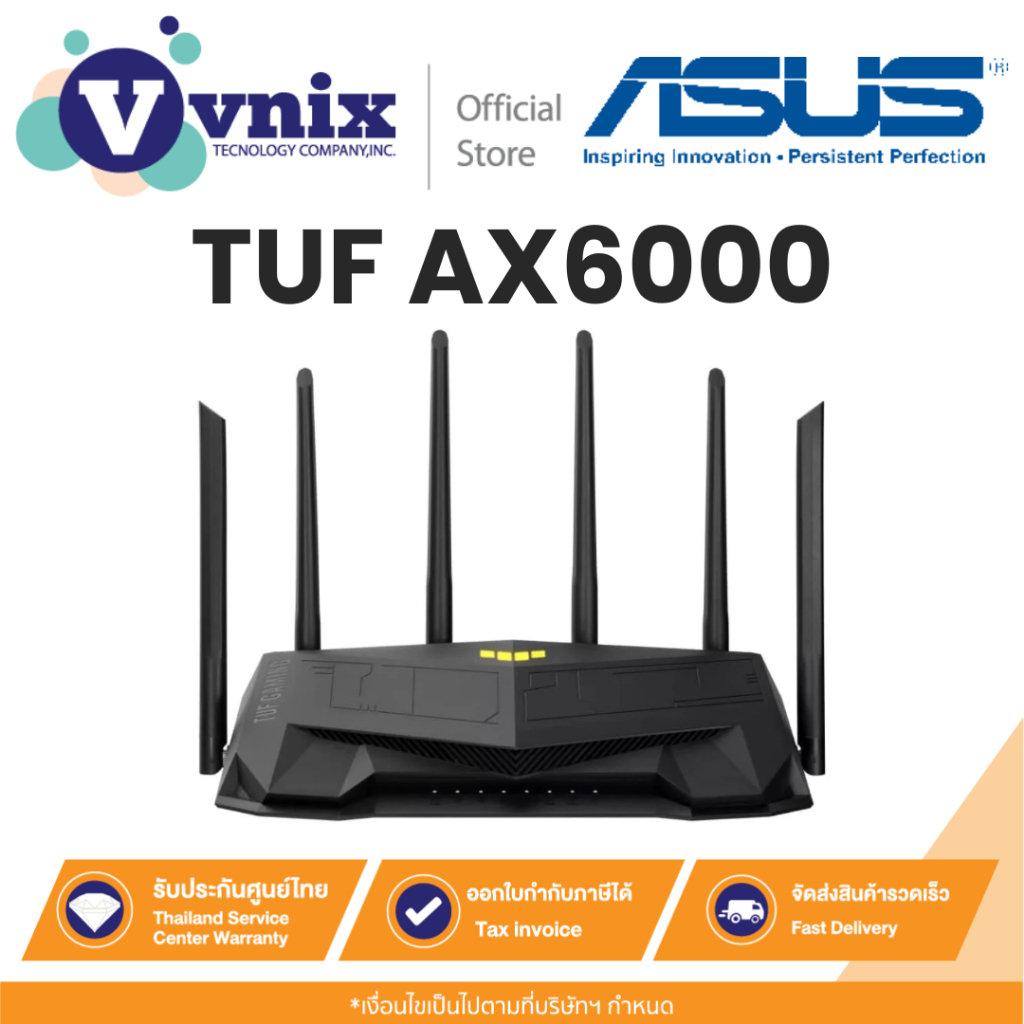 Asus TUF AX6000 (TUF Gaming AX6000) Dual Band WiFi 6 พอร์ต 2.5G คู่ By Vnix Group