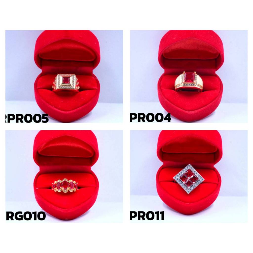 4ลาย จำนวนจำกัด แหวน ทับทิมแดง เครื่องประดับ เข้ากับทุกการแต่งกาย