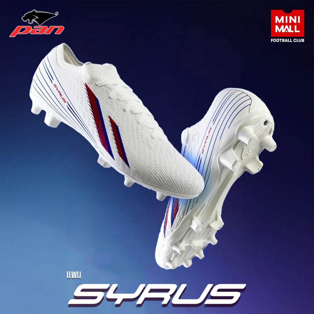 รองเท้าสตั๊ด PAN รุ่น SYRUS รองเท้าฟุตบอล ผ้าทอ FLYKNIT มีความยืดหยุ่น น้ำหนักเบา สวมใส่สบาย PAN X MINI MALL
