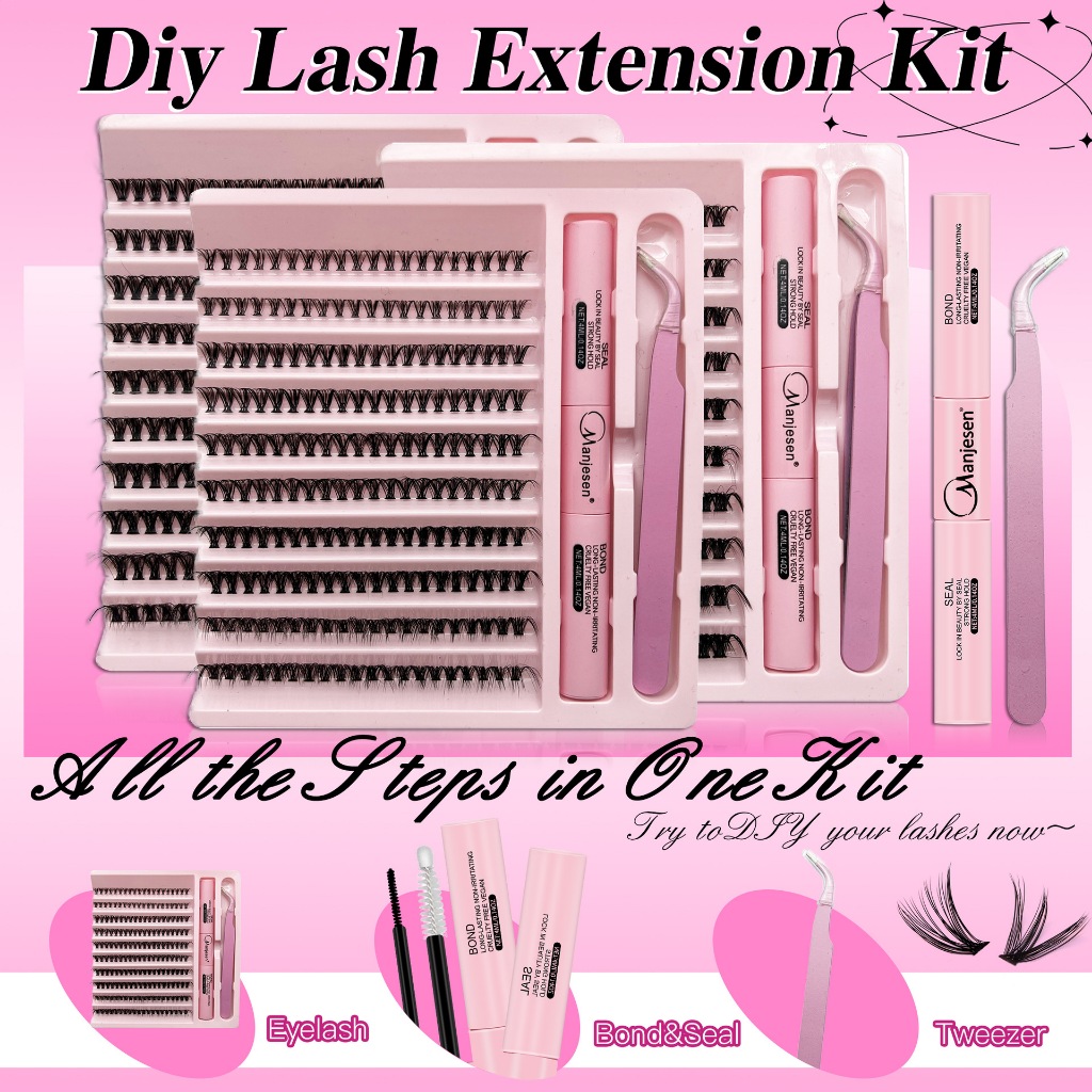 Diy Lash Extension Kit ชุดต่อขนตาส่วนบุคคล Cluster Lashes Kit Lash กาวแหนบ