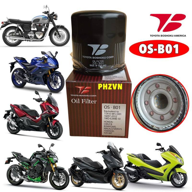 TT กรองน้ำมันเครื่อง Boshoku HONDA CB650 R,X,F CBR1000 MT09 R3 FORZA300 FORZA350 ADV350 รหัส OS-B01