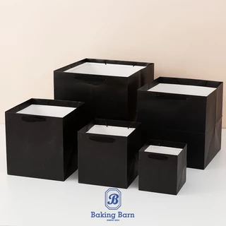 Baking barn (10 ชิ้น/แพ็ค) ถุงกระดาษ Flower ฐานกว้าง ขนาดใหญ่ ถุงกระดาษ หูหิ้ว ใส่เค้กปอนด์ และ อาหาร