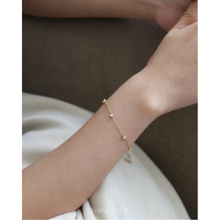 A.piece กำไล Everyday Luxe collection (waterproof) : [stainless steel] Classic mini crystal bracelet