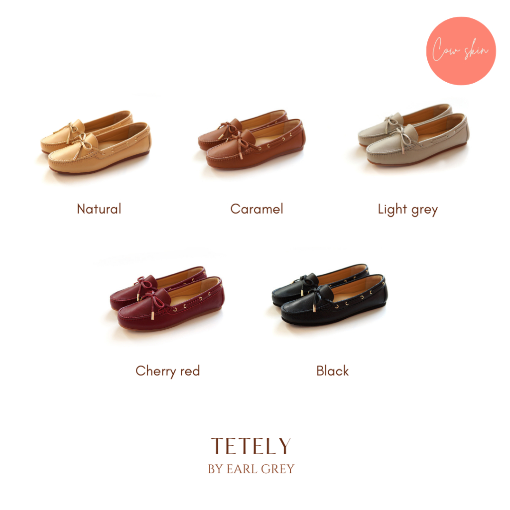 EARL GREY รองเท้าหนังแท้ หนังนิ่ม พื้นนุ่ม มีซัพพอร์ต รุ่น Tetley series in Caramel