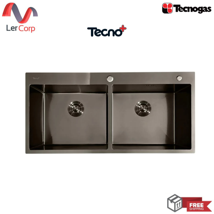 (Tecno) ซิงค์ฝัง 2 หลุม สีดำ TNP 1005022