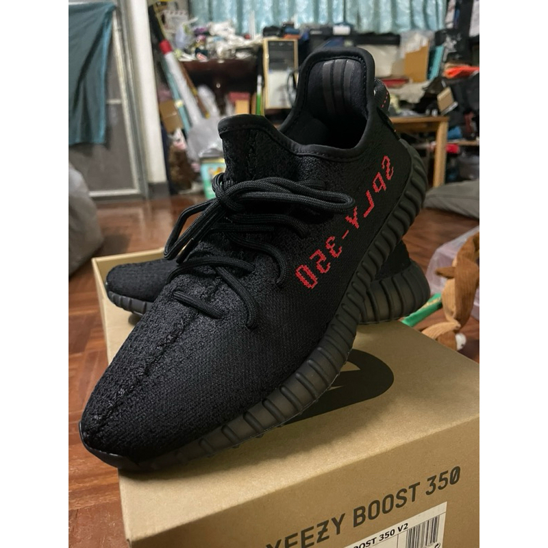 Adidas Yeezy boost 350v2 Black Red มือ 1 ของแท้ 100%** ไซส์ 8 US