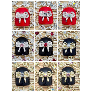 โบว์สีเงินสีทองแต่งเพชร สำหรับแต่ง 10 ชิ้นต่อแพ็ค🇹🇭🇹🇭🇹🇭🇹🇭🇹🇭🇹…