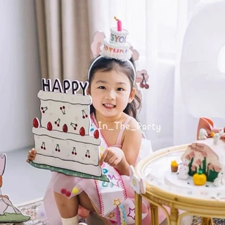 (ร้านไทย ส่งไว) ที่คาดผมเค้กวันเกิด คาดผม happy birthday หมวกวันเกิด