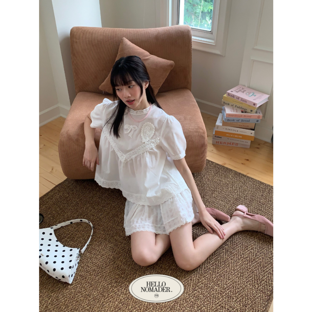 NOMADE.& พร้อมส่ง Summer Whispers Blouse {เสื้อแขนตุ๊กตาคอปีนผ้าบางๆ}