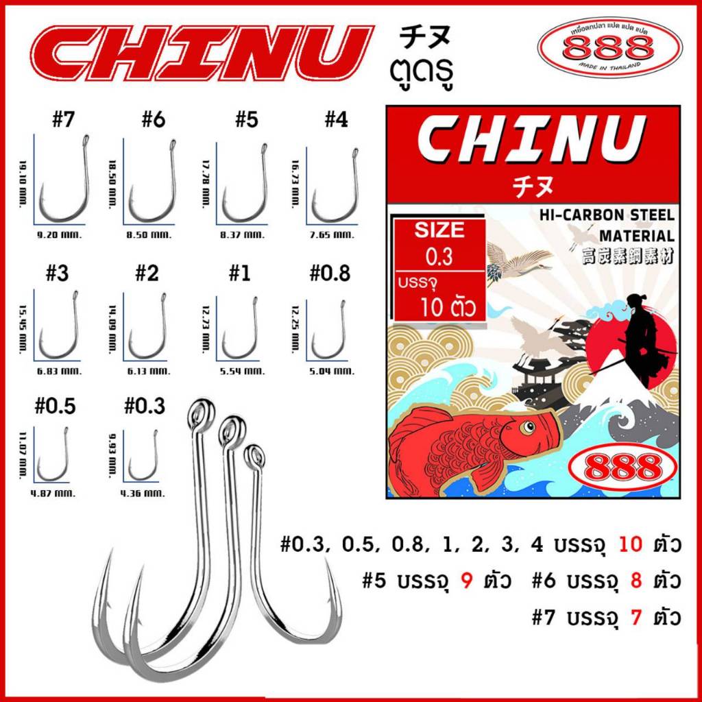 เบ็ดซองตกปลา CHINU ตูดรู เบ็ดตกปลา by เหยื่อตกปลา 888