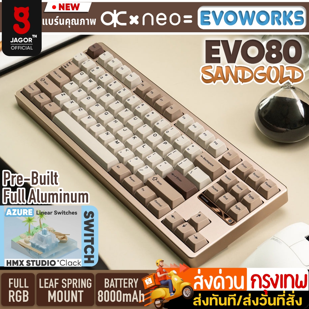 (พร้อมส่งจากรุงเทพ Express Deliveryส่งด่วน) คีย์บอร์ดอลูมิเนียม​ EVOWORKS EVO80 Owlabs QwertyKeys QK