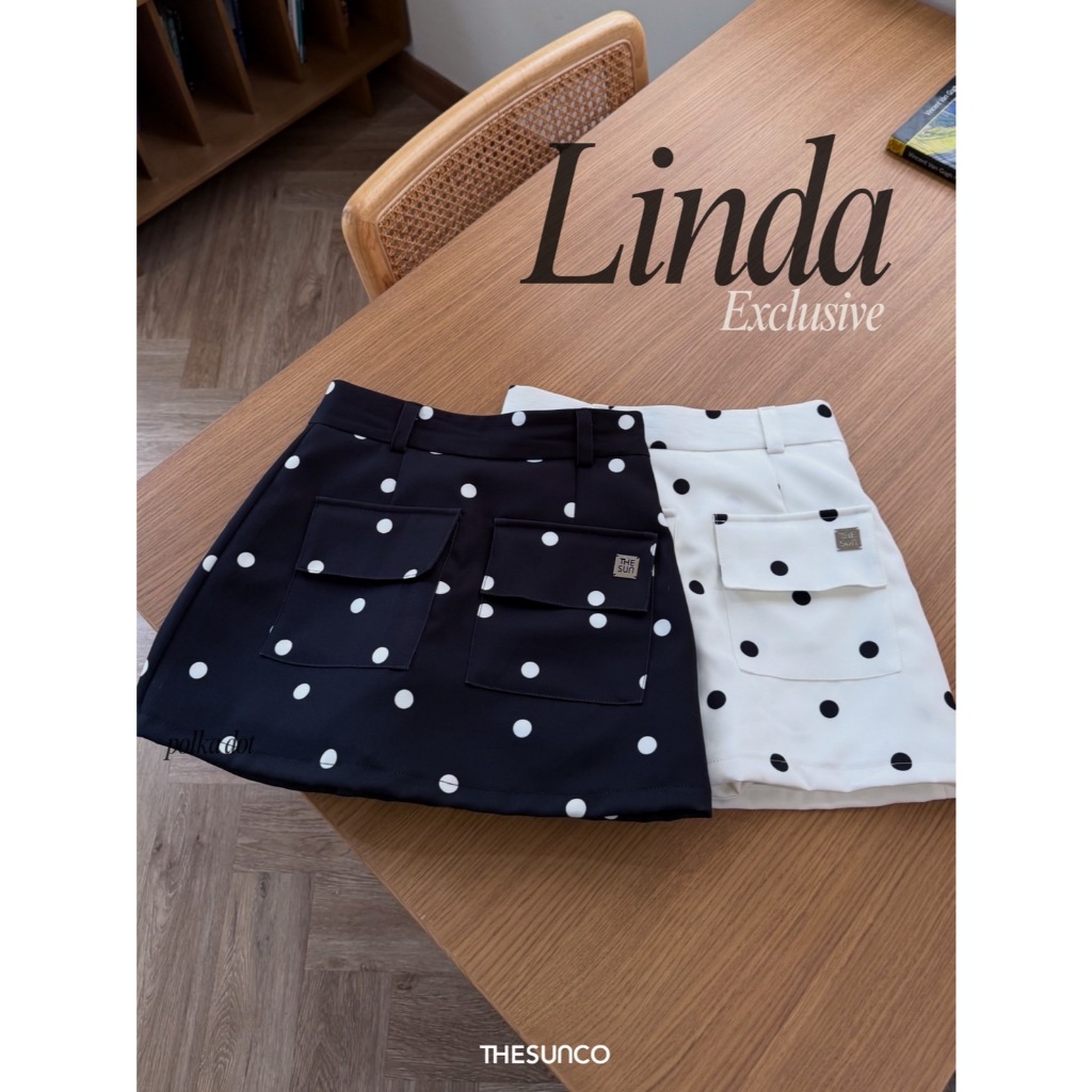 LINDA EXCLUSIVE ได้เฉพาะกระโปรง (ใส่คู่กับ LAYLA TOP) กระโปรงลายจุด กระโปรงลายทาง