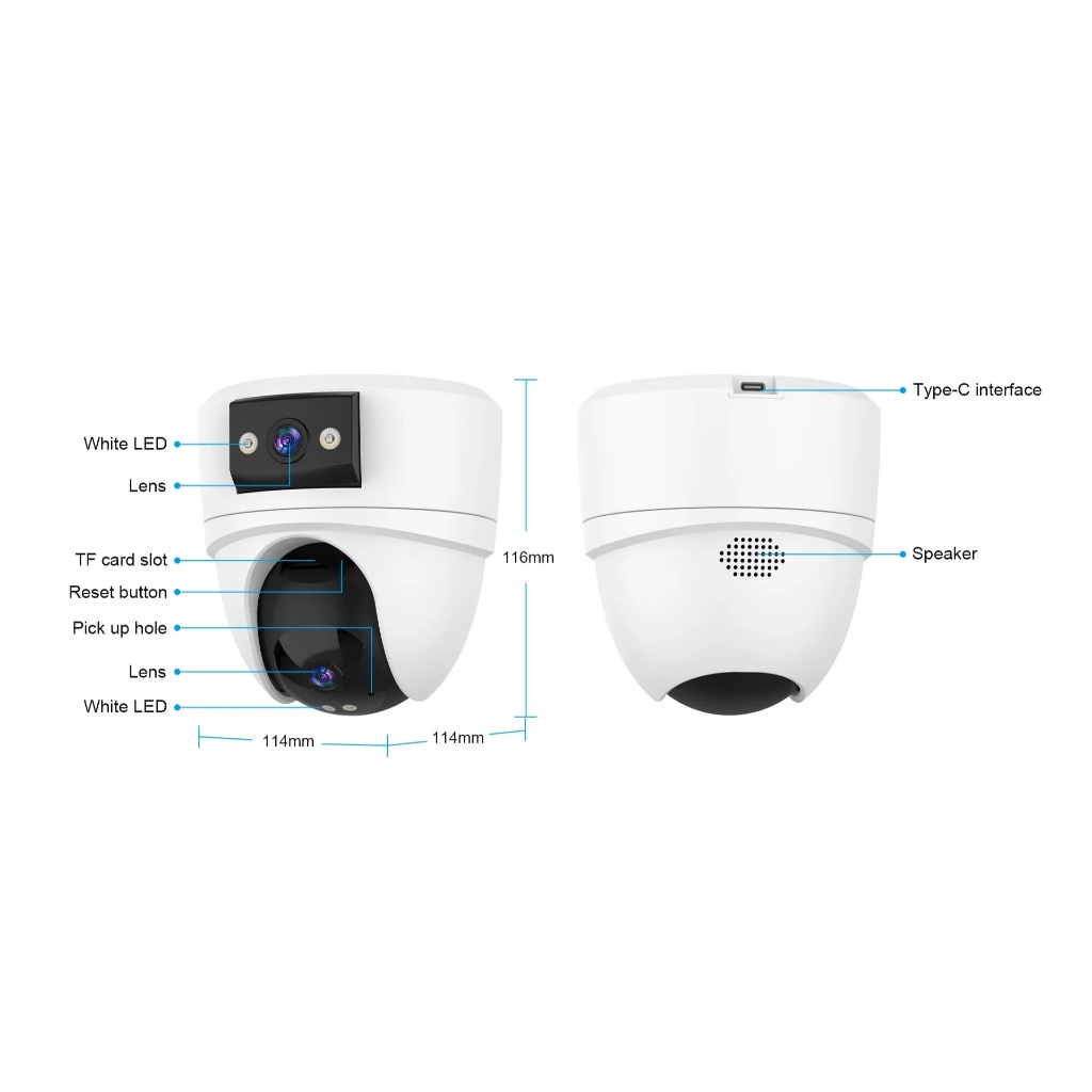 Vstarcam CS2DR (เลนส์คู่) IP Camera กล้องวงจรปิดไร้สาย ความละเอียด 3MP(1296P) indoor มีAI+
