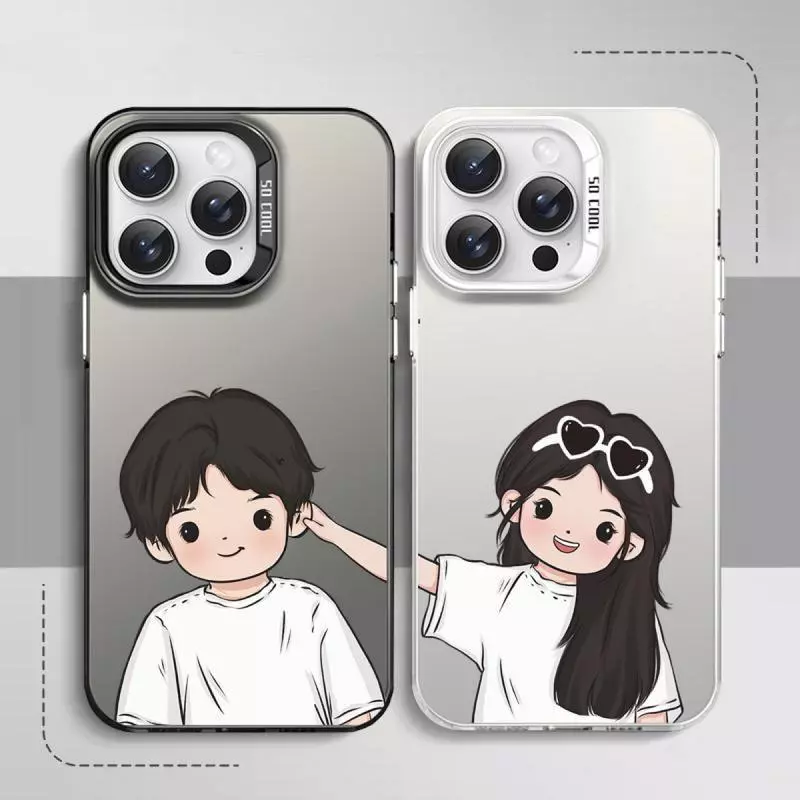 For iPhone 17 Pro Max16,15,14,13,12,11 Pro Max การออกแบบ IMD, ปกแข็งกันกระแทก แฟชั่น สร้างสรรค์ รูปแบบคู่รัก IP17PRO