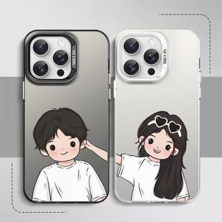 For iPhone 17 Pro Max16,15,14,13,12,11 Pro Max การออกแบบ IMD, ปกแข็งกันกระแทก แฟชั่น สร้างสรรค์ รูปแบบคู่รัก IP17PRO