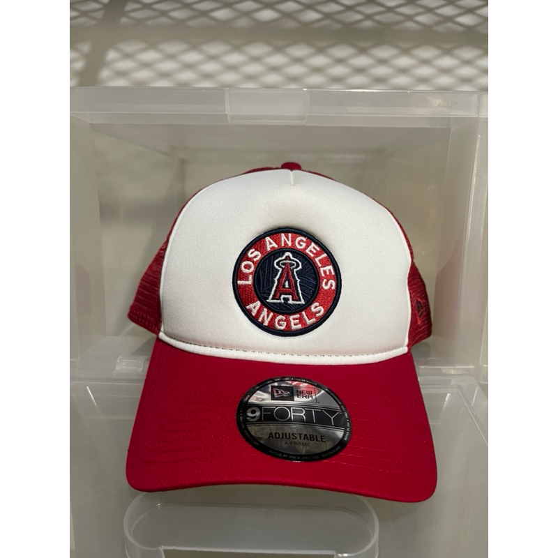 New Era Los Angeles Angels White Crown 9FORTY A-Frame Trucker Hat