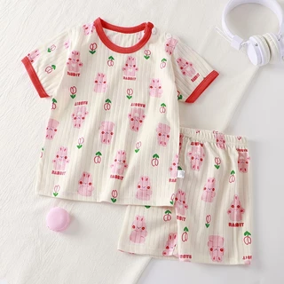 ชุดนอนเด็ก เสื้อแขนสั้นและกางเกงขาสั้น ผ้านุ่ม ใส่สบาย สําหรับเด็กชายและเด็กหญิง #137