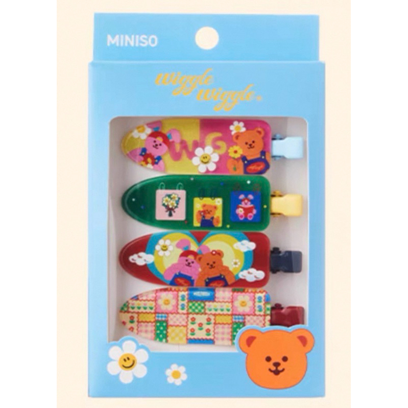 พร้อมส่ง💛🩷💛 Wiggle Wiggle Bear gift box set กิ๊บติดผม/ตกแต่งทรงผม💛🩷💛