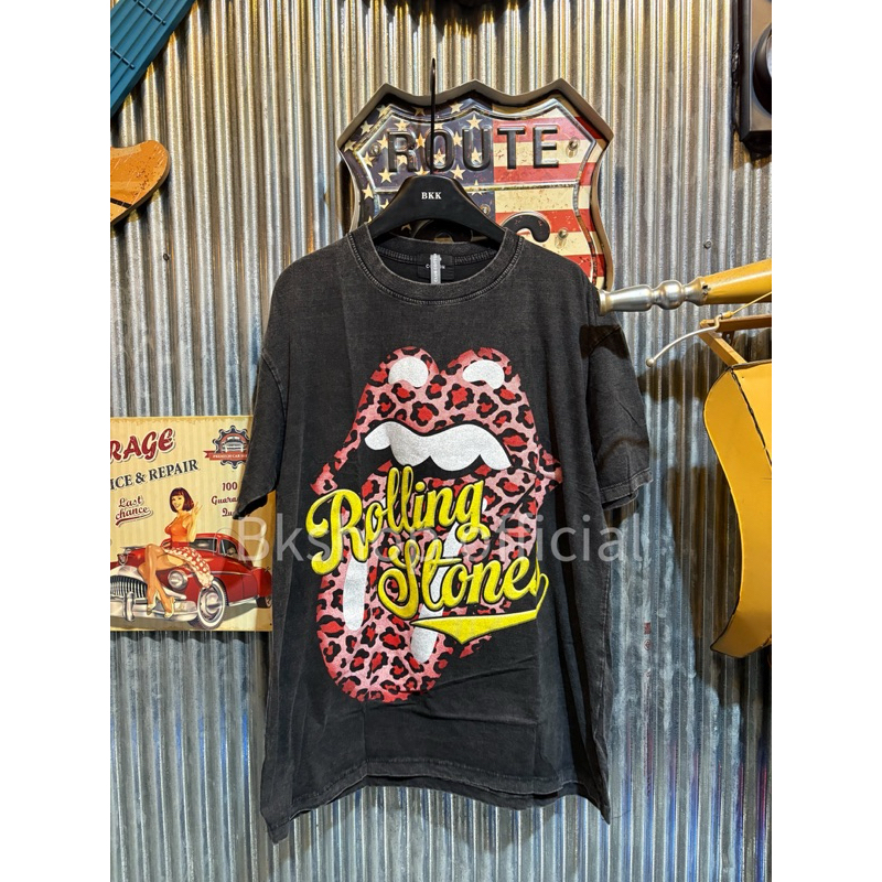 เสื้อยืด ผ้าฟอก ลายปากเสือ | BK.shop🌈