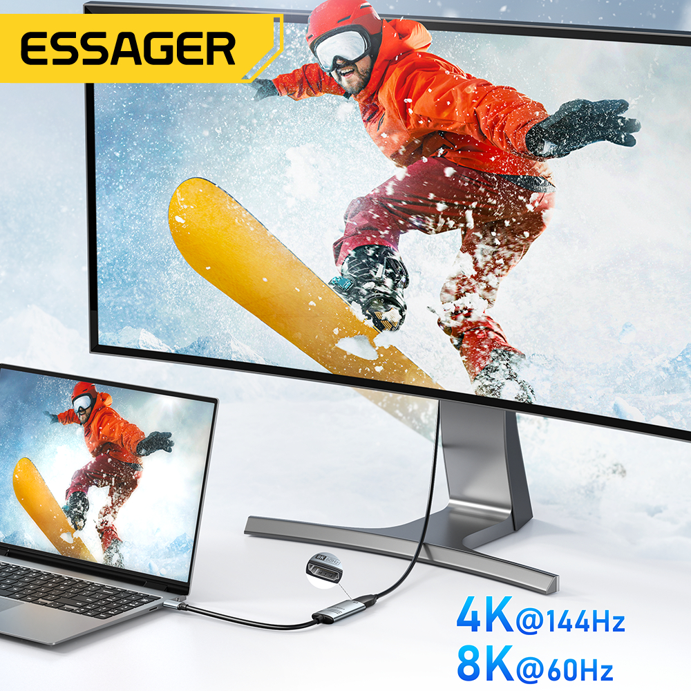 Essager อะแดปเตอร์แปลงสัญญาณ  HDM เป็น Type C 8K@60Hz สำหรับโทรศัพท์มือถือและคอมพิวเตอร์ - รูปที่ 2
