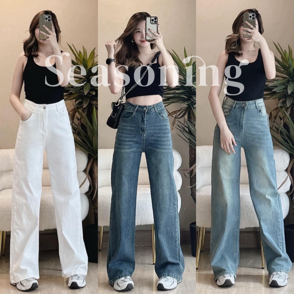 [ใช้โค้ดส่วนลดได้]*ยาว 37-38" * SEASONING รุ่น OG มีไซส์ S-7XL [ ผ้ายืดได้เยอะ ] ขากระบอกใหญ่