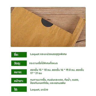 【จัดส่งฟรี】ถุงห่อผลไม้ ทีเอบี ขนาด 20x30 ซ.ม. จำนวน 100 ใบ ถุงห่อมะม่วง ถุงคาร์บอน ทีเอบี ป้องกันแมลงวันทอง ช่วยให้ผลไม้