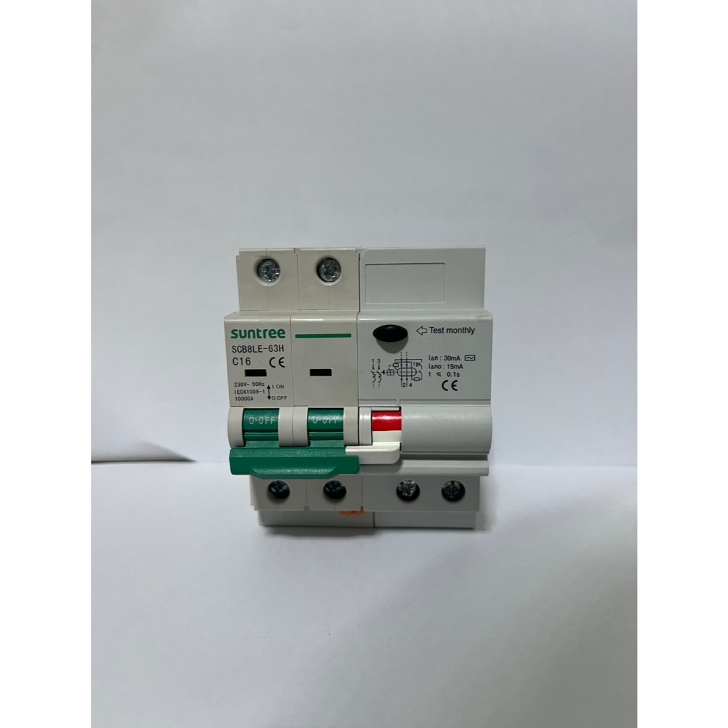 Breaker RCBO 2P 10A 16A 20A 32A 40A 50A 63A SUNTREE( อุปกรณ์ป้องกันไฟดูด)