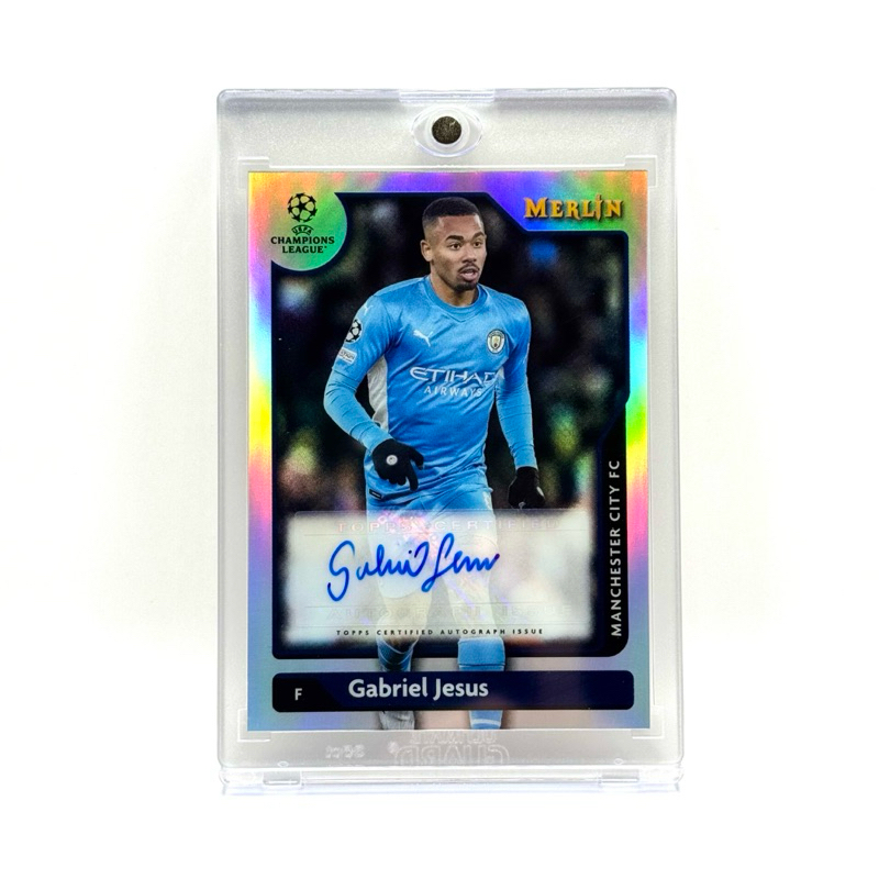 Topps Merlin UCL 21/22 Gabriel Jesus Manchester City FC Autograph(2)