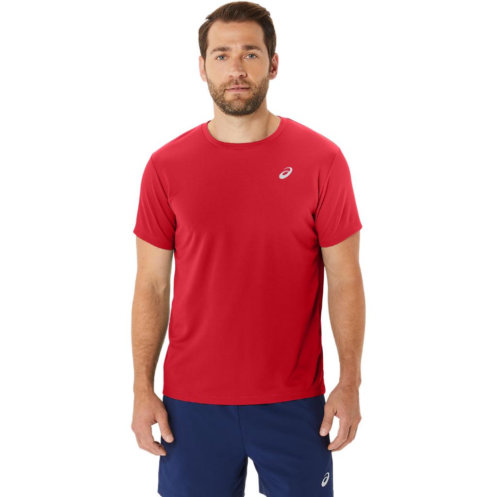 ASICS : 2011D173.600 KATAKANA SS TOP MEN RUNNING ผู้ชาย เสื้อคอกลม ของแท้  CLASSIC RED