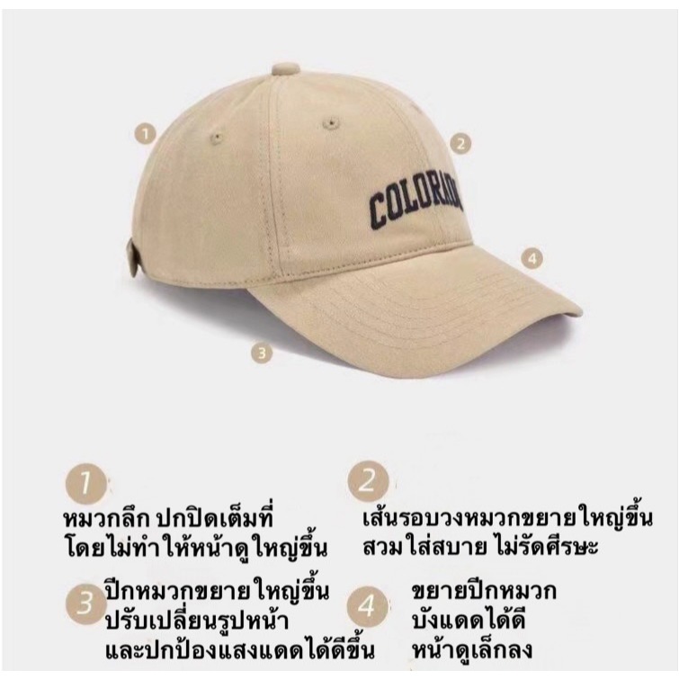 หมวกแก๊ปเบสบอลปักลาย COLORADO กันแดดใส่ได้ทั้งหญิงและชาย รอบศรีษะ 58-65 CM รูปที่ 7