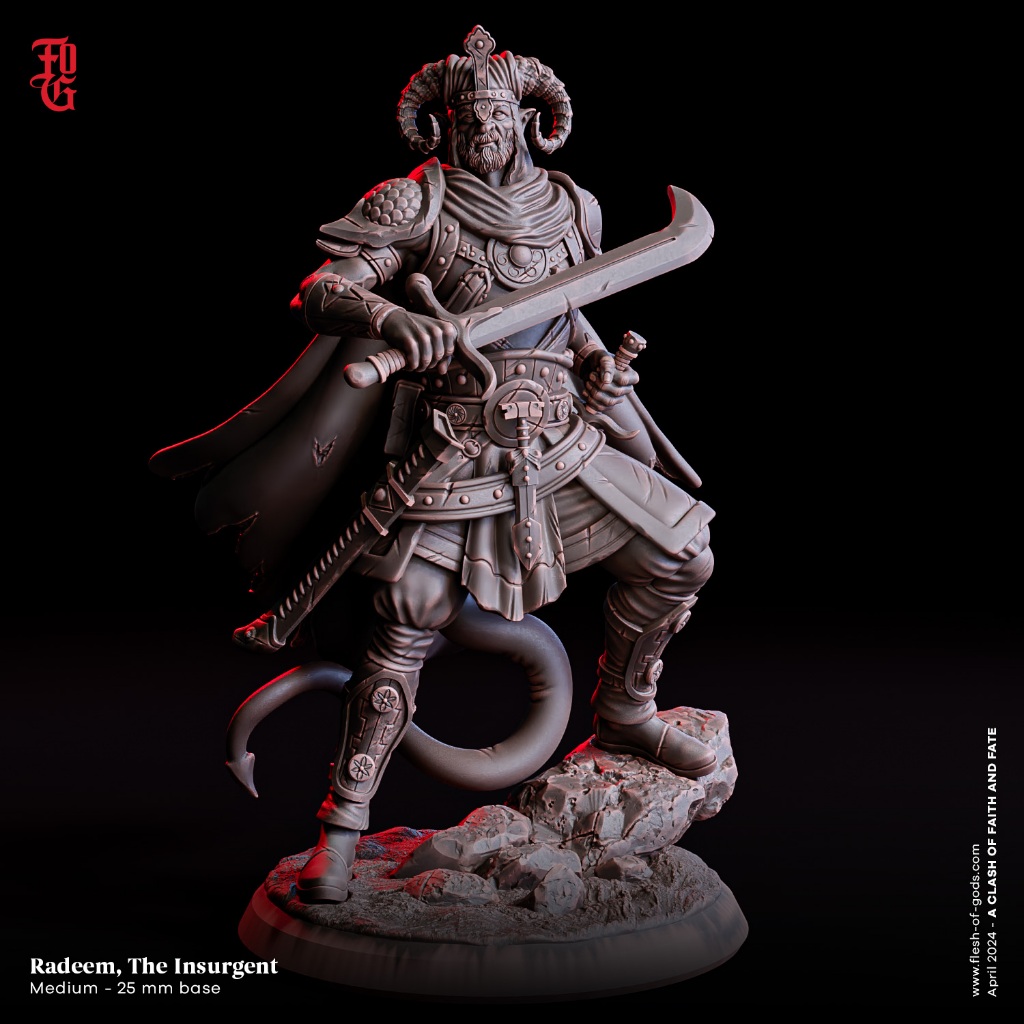 DnD Miniature I A Clash Of Faith And Fate (งานเรซิ่นยังไม่ลงสี) ขนาดฐาน 1-2 นิ้ว - รูปที่ 3