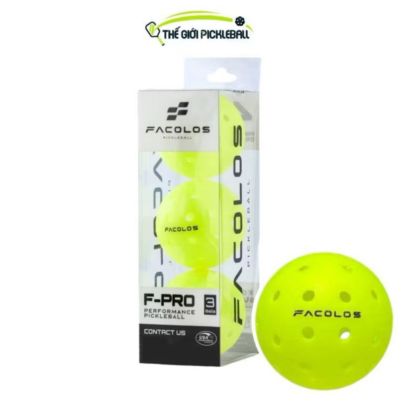 ลูกพิคเคิลบอลFACOLOS  F-Pro (แพ็ค 3 ลูก) | ลูกบอลสำหรับกีฬา Pickleball มาตร byฐาน USA Pickleball พร้อมส่งจากไทย🇹🇭