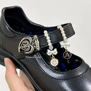 Sebofficial | Ring beads shoes ꒰1ชิ้น꒱ | แหวนลูกปัด สายคล้องรองเท้า แหวนตกแต่งสายรองเท้านักเรียน แบบห้อยจี้ตัวอักษร