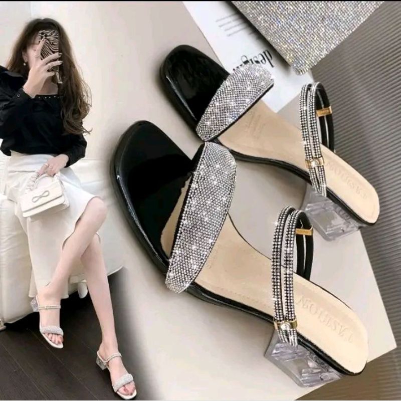 พร้อมส่งจากไทย!!!Infinity Rich 88-1 รองเท้าส้นแก้วแบรนด์ไทย รองเท้าแฟชั่นสตรี รองเท้าราคาถูก