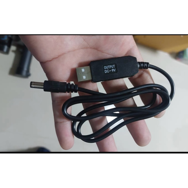 สายชาร์จ USB To DC 5.5x2.5 mm สายแปลง USB 9V / 12V DC Step-UP Jack 5.5x2.1 ใช้สำหรับจ่ายไฟ ยาว 1เมตร