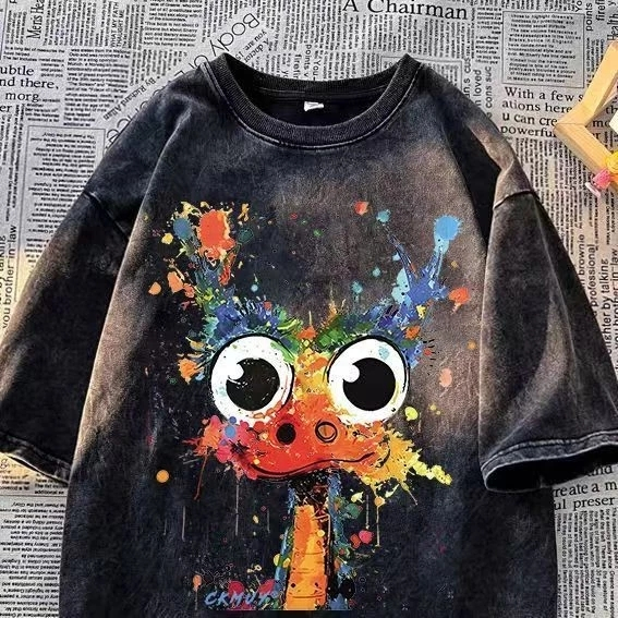 Top.street✨เสื้อยืดOversize "เท่ bear" tshirt cotton100% คอกลม เสื้อฟอกสีดำ แฟชั่นวินเทจ แนวสตรีท ผู
