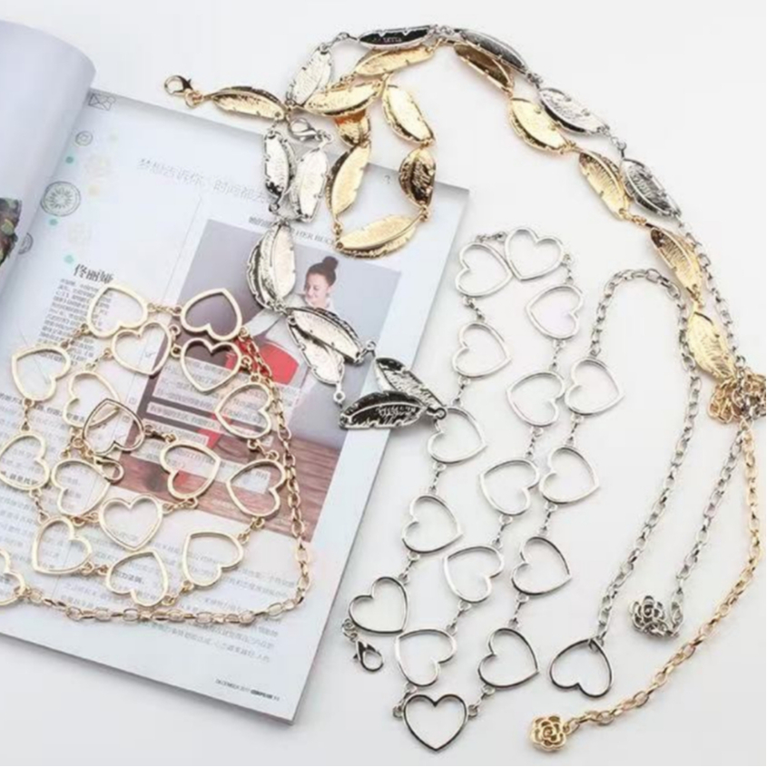 พร้อมส่ง!! สายโซ่คาดเอวลวดลายต่างๆ แนววินเทจ สำหรับออกงานเหมาะกับผู้หญิงทันสมัย ( P168 )