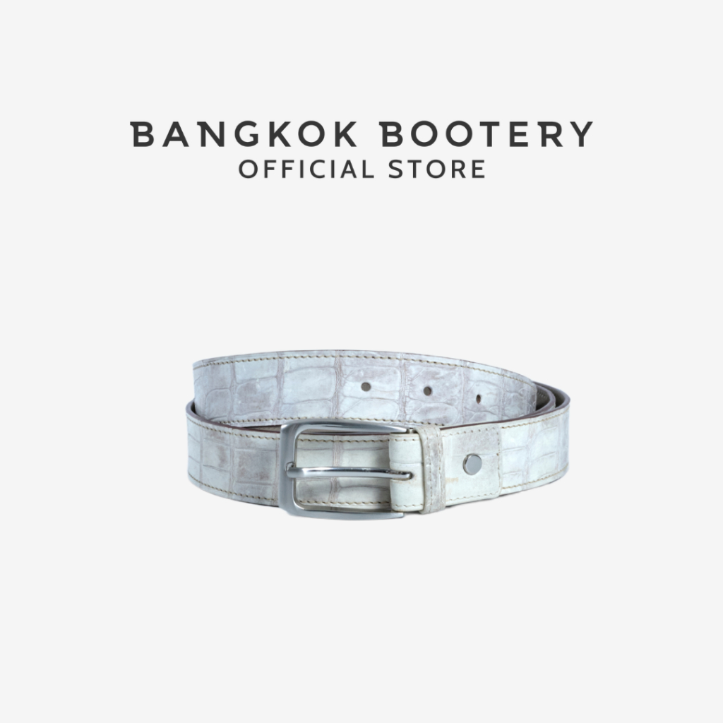 BANGKOK BOOTERY เข็มขัด รุ่น Pin Buckle หนังจระเข้ หนังแท้