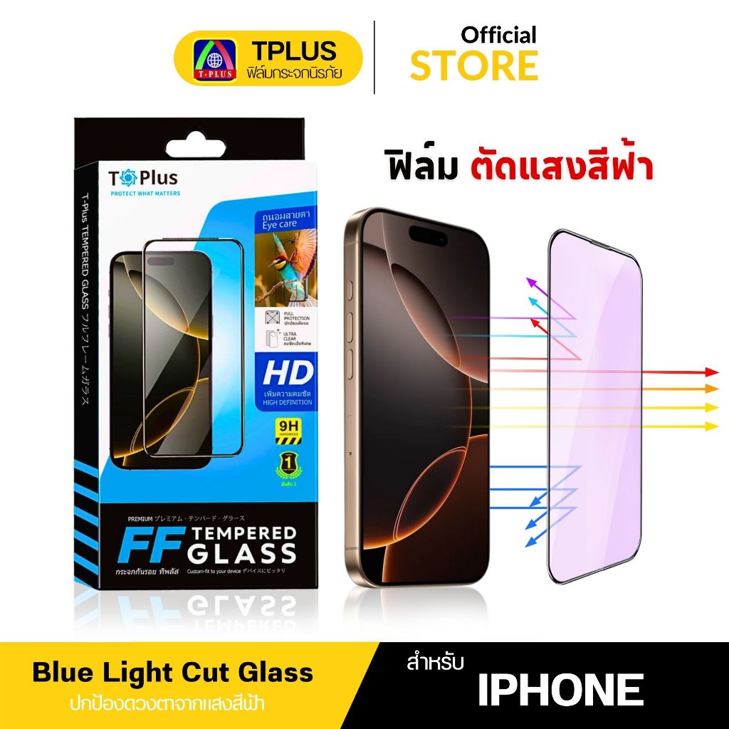 [🇹🇭ส่งไว] ฟิล์มกระจก แสงม่วง ป้องกันตา iPhone 13 17ProMax 11 17Pro 16Promax 12Promax 16 17 15Promax