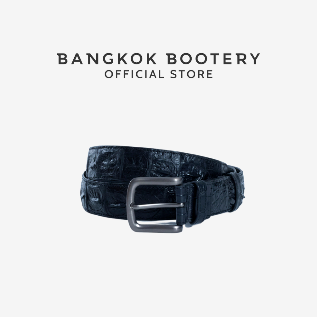 BANGKOK BOOTERY เข็มขัด รุ่น Pin Buckle หนังจระเข้ส่วนหลัง หนังแท้
