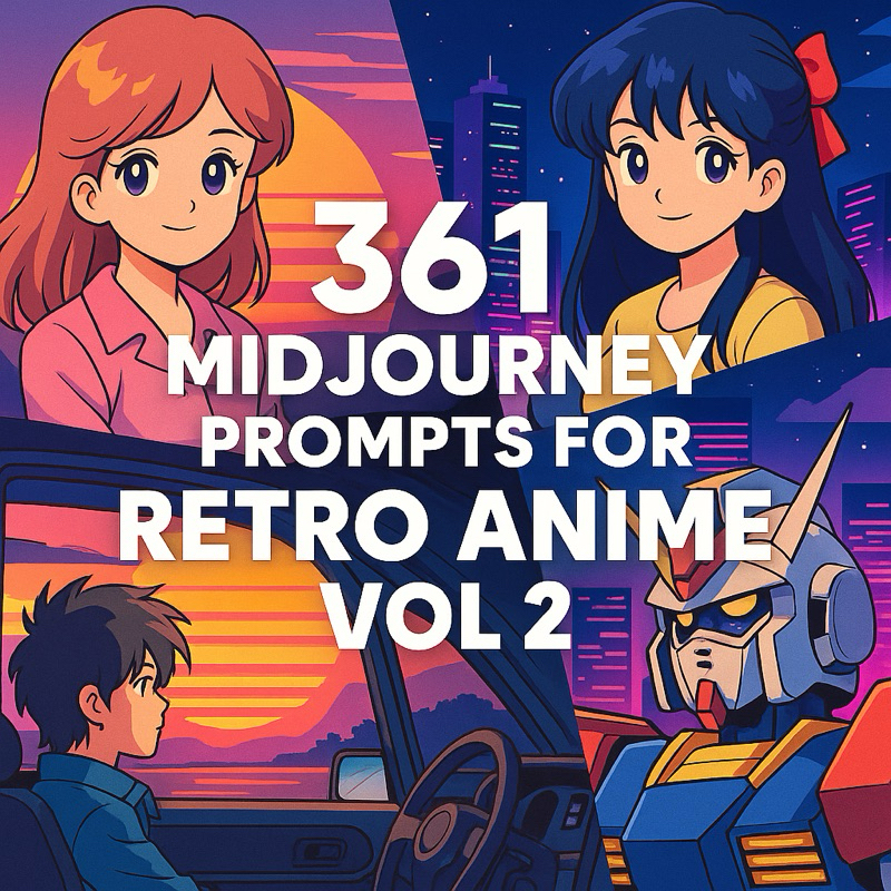 361 Prompts สำหรับสร้างภาพแนว Retro Anime เวอร์ชันที่ 2 ซึ่งถูกออกแบบมาให้ เหมาะกับงานศิลปะที่มีกลิ่