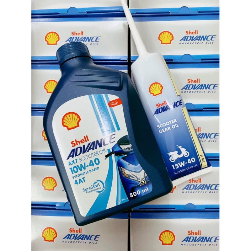 SHELL ADVANCE AX7 SCOOTER 0.8 ลิตร+GEAR OIL 0.12 ลิตร