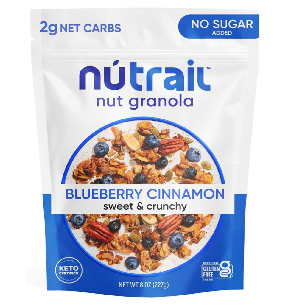 NuTrail Nut Granola Cereal,No Sugar Added, Keto, Low Carb, Gluten Free, Grain Free, 8oz (227g)