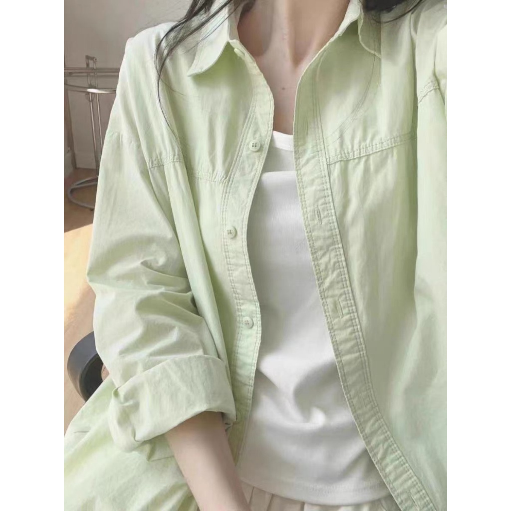 ccshop.เสื้อเชิ้ตคอตตอนทรงหลวมสบายๆ ใหม่