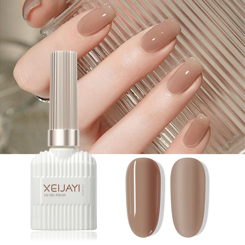 XEIJAYI สีทาเล็บเจล สีน้ำตาลนู้ด ทาแล้วขับผิวสวยมาก ขนาด 15ml สินค้าพร้อมส่ง