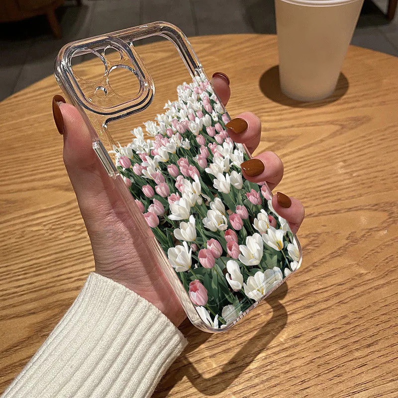 เคส สําหรับ for iPhone 17 11 13 15 14 12 16 Pro Max 7 8 15 14 Plus SE XR X XS Max SE ทิวลิป กันกระแทก เคสไอโฟน
