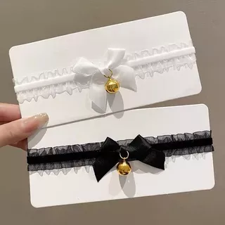 ปลอกคอ ลูกไม้ โบว์ กระดิ่ง อุปกรณ์คอสเพลย์ พร้อมจี้หนัง มีให้เลือกหลายแบบ กุญแจมือ, กำไลข้อเท้า