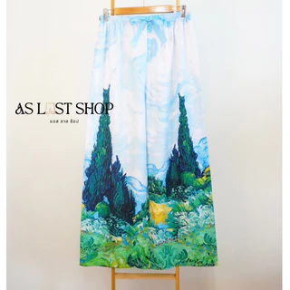 กางเกงขายาวผ้าไหมอิตาลี ไม่มีกระเป๋า สะโพก 48“ผ้านุ่มลื่น สวมใส่สบาย
