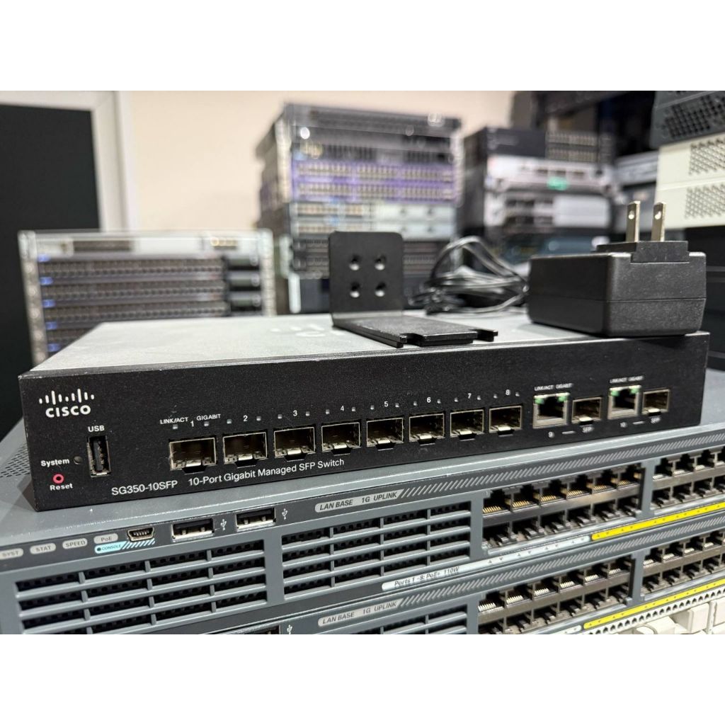 Cisco SG350-10SFP 10-Port Gigabit L3 Managed SFP Switch, 8 SFP Gigabit slots+ 2 Gigabit copper/SFP c