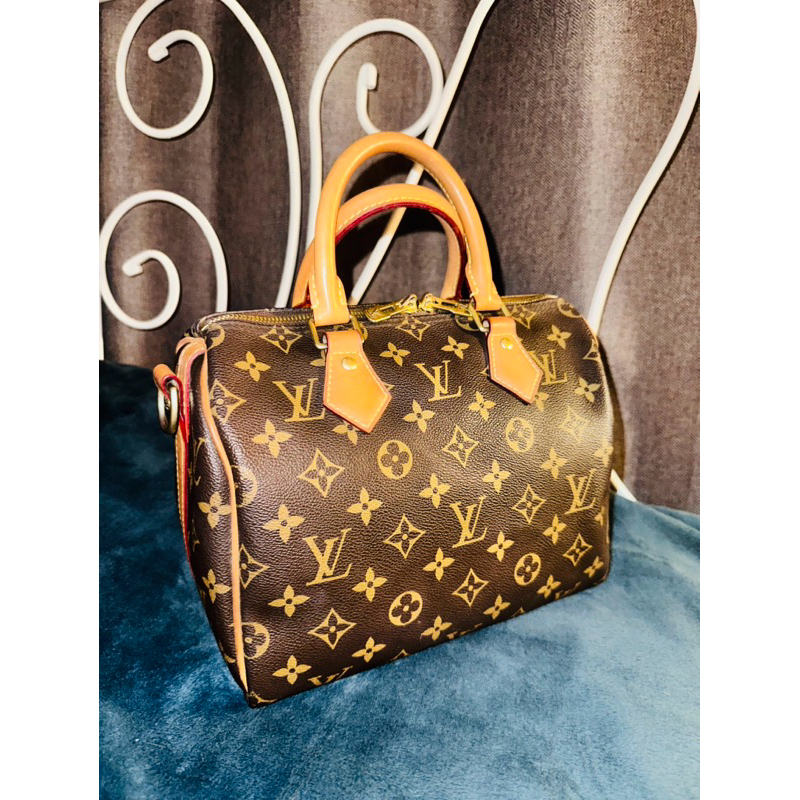 กระเป๋าสะพาย กระเป๋าหลุยส์มือสอง LV หนังแท้100% หลุยส์วินเทจ กระเป๋า LOUIS VUITTON Speedy 25 monogra